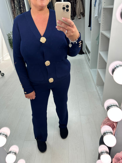 Yasminda Plain Statement Button Front Co-Ord Set