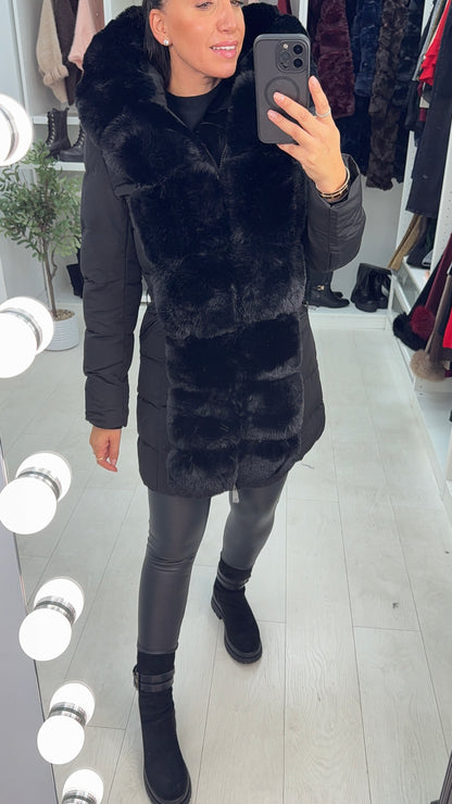 Waverly Faux Fur Padded & Belted Coat