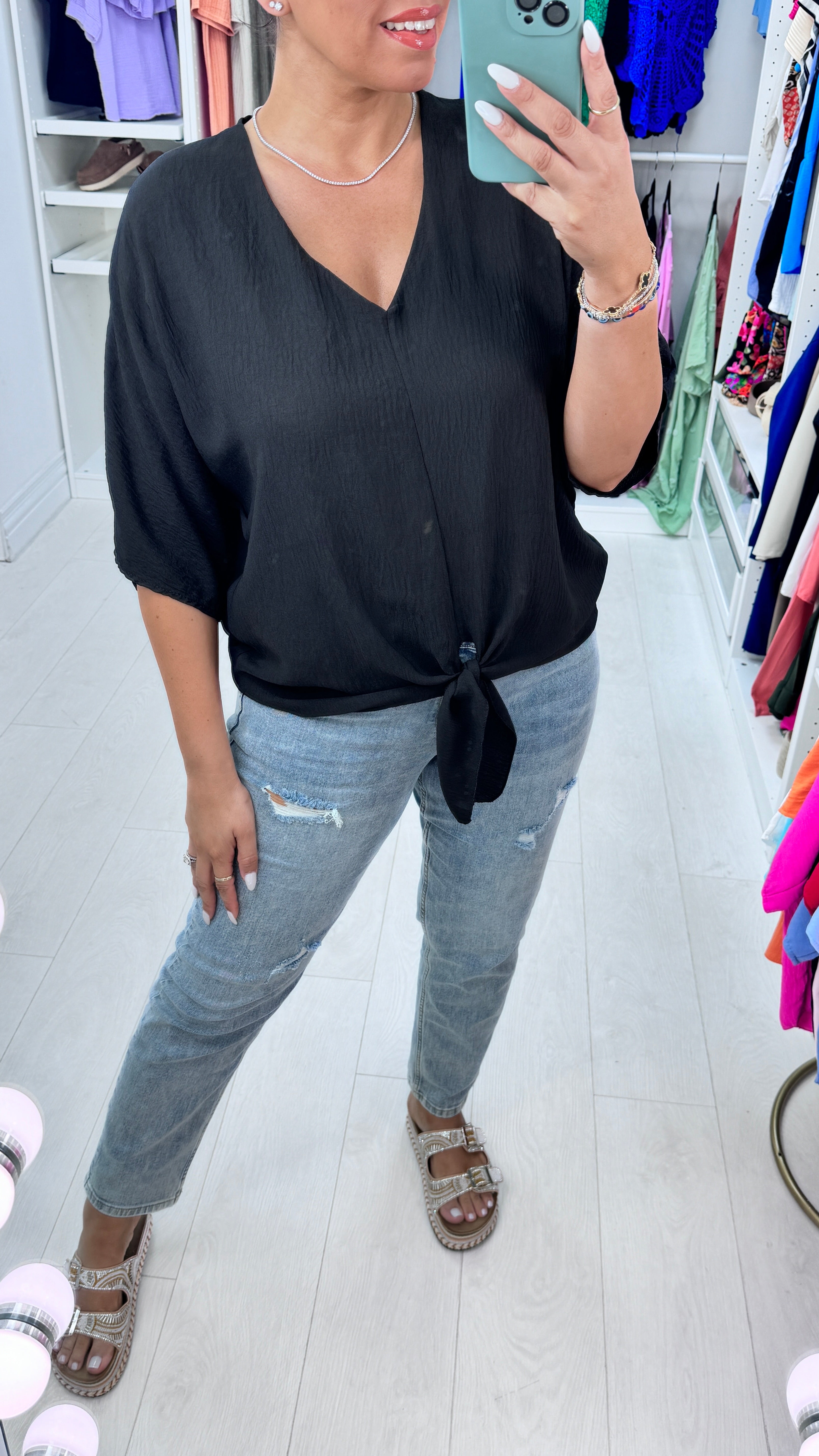 Tabetha Knot Front Plain Top