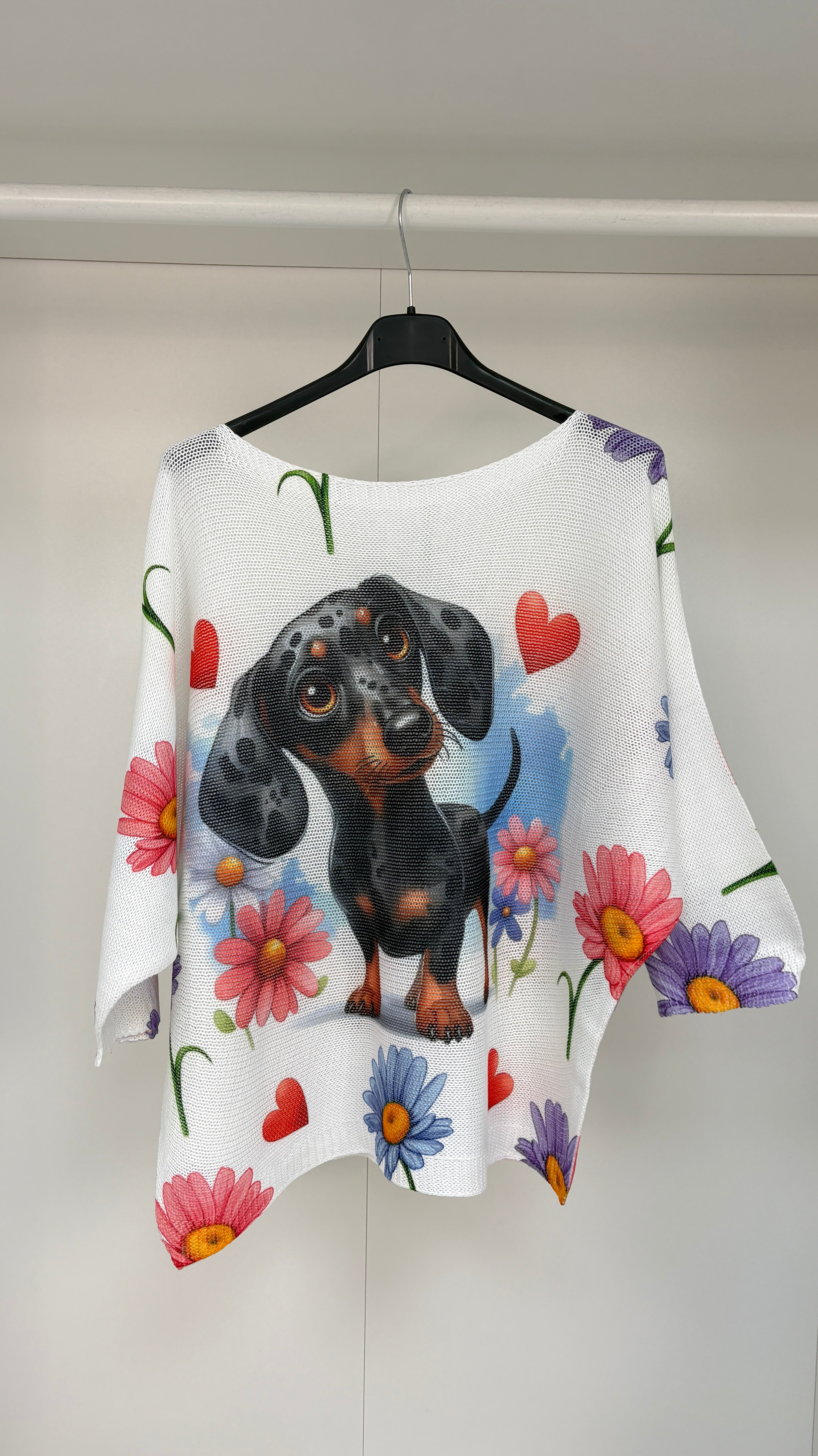 Nelly Dog Print Batwing Top