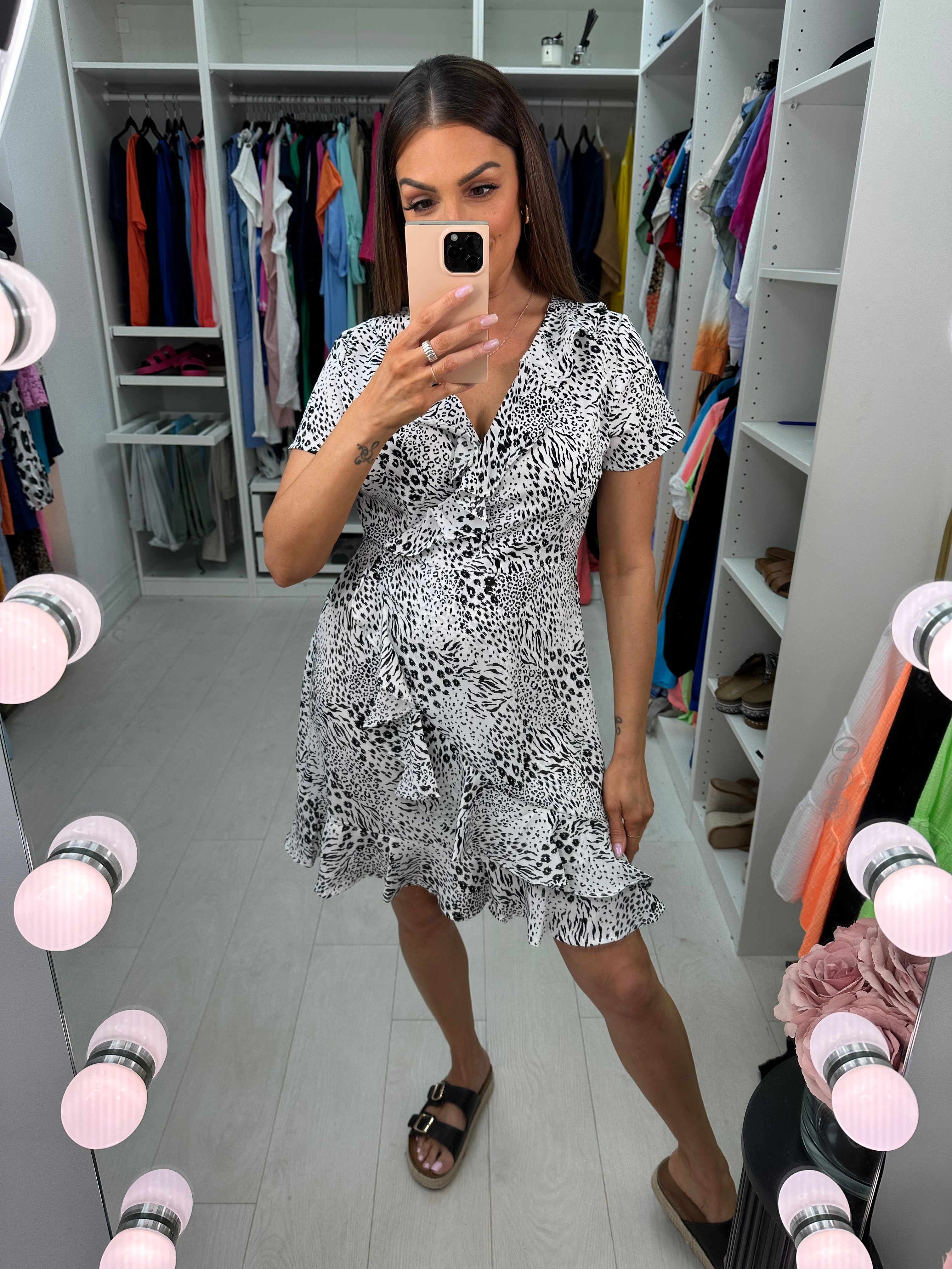 Hollis Animal Print Ruffle Dress