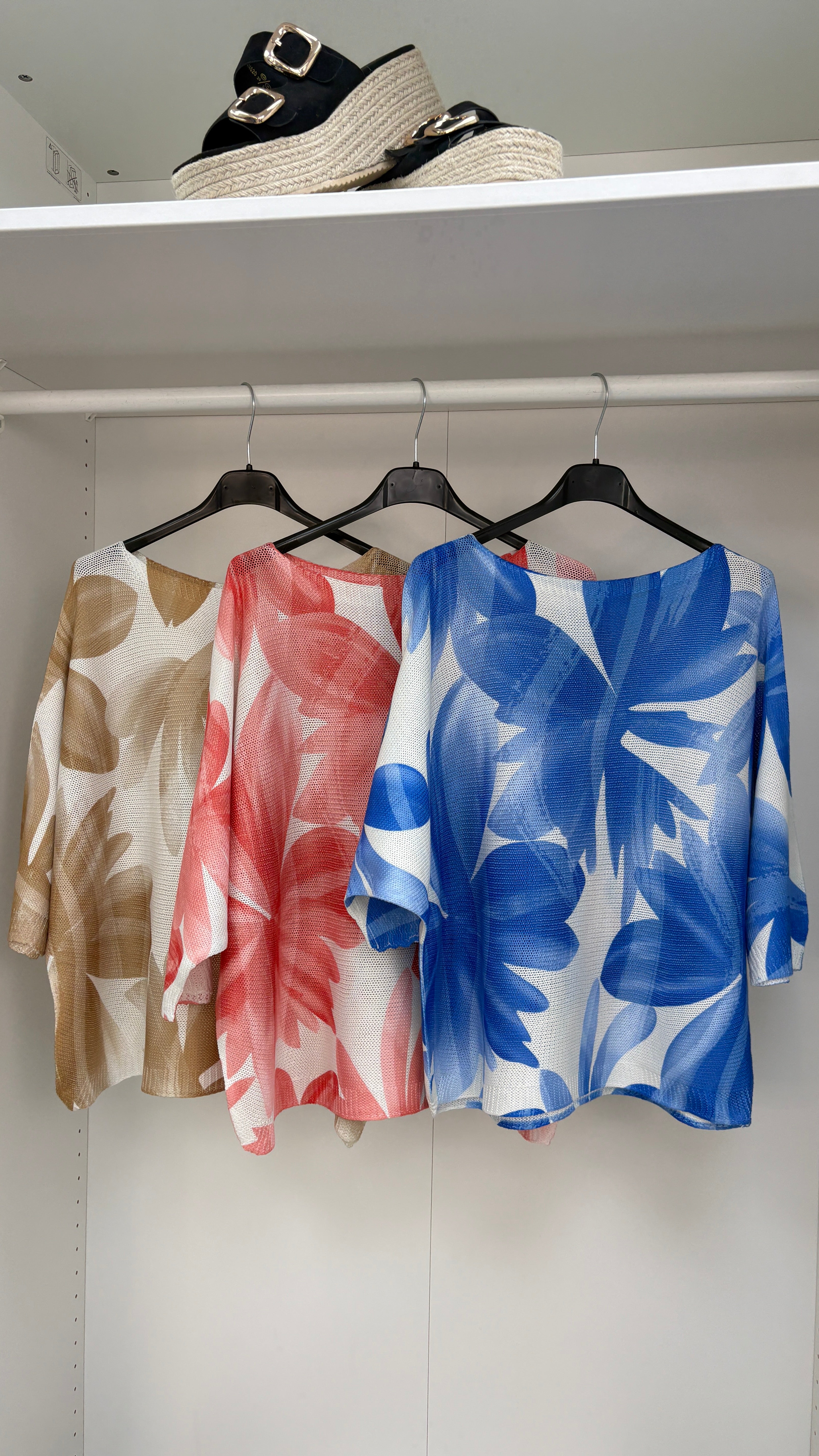 Liviana Abstract Print Batwing Top