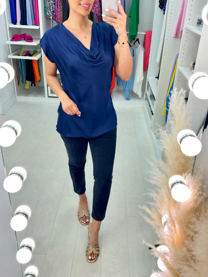 Arwen Satin Cowl Neck Top