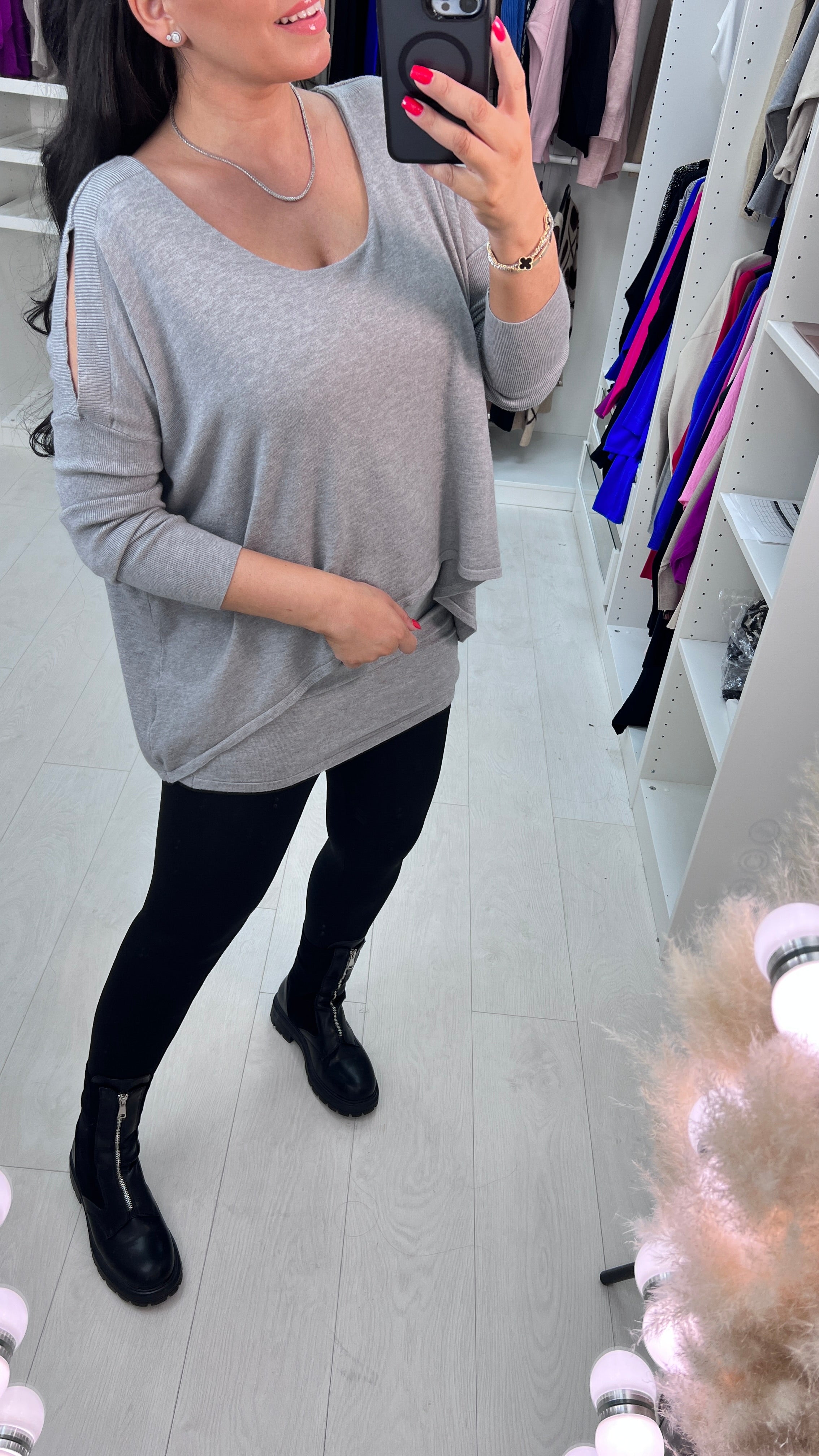 Candace Cold Shoulder Double Layered Jumper