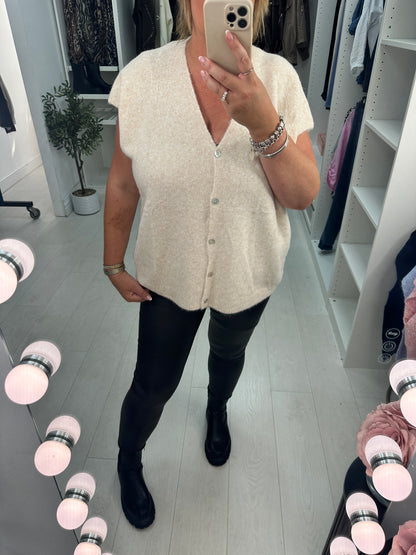 Sabella Plain Sleeveless Knitted Cardigan