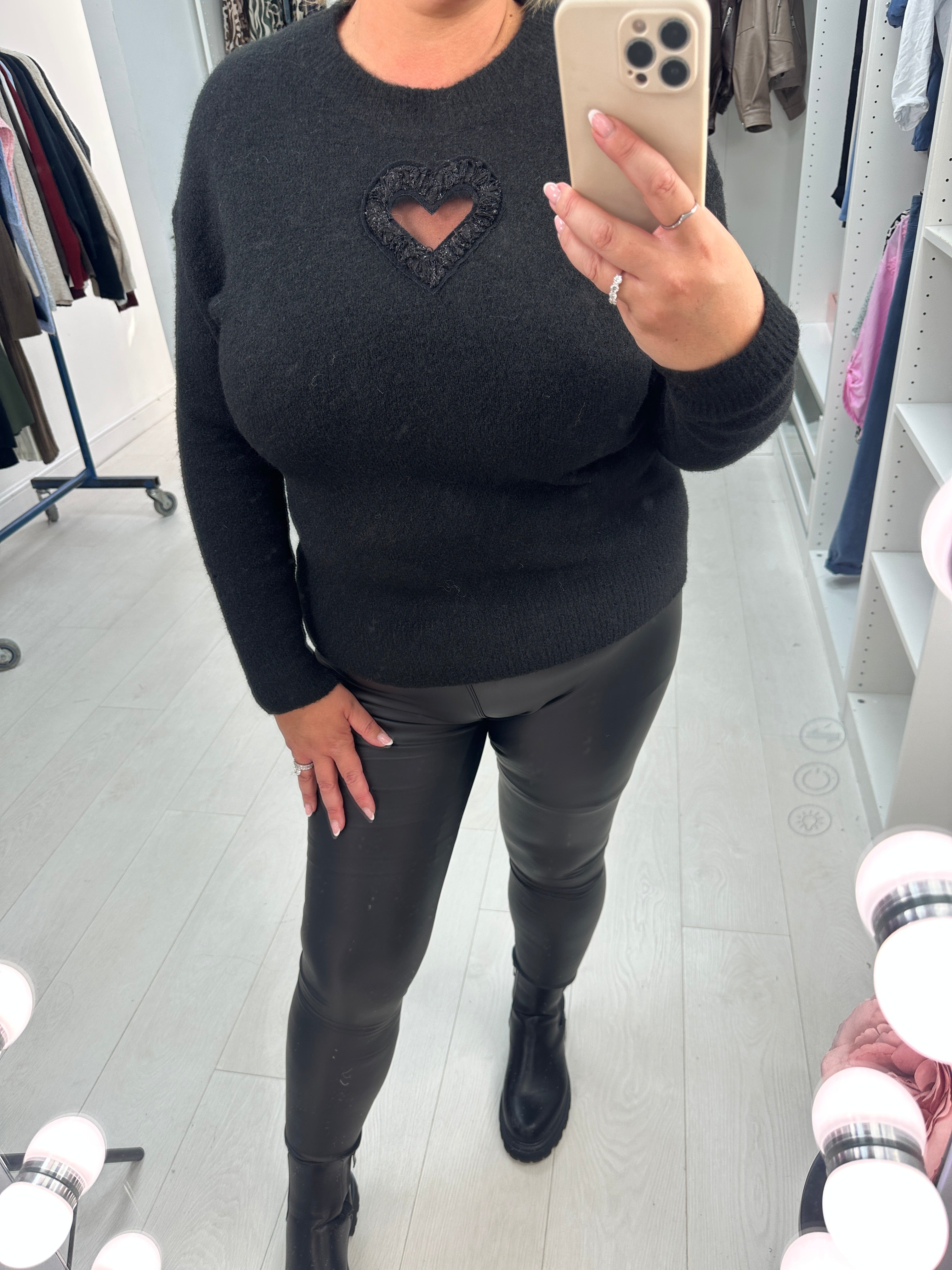 Marisole Plain Heart Detail Super Soft Jumper