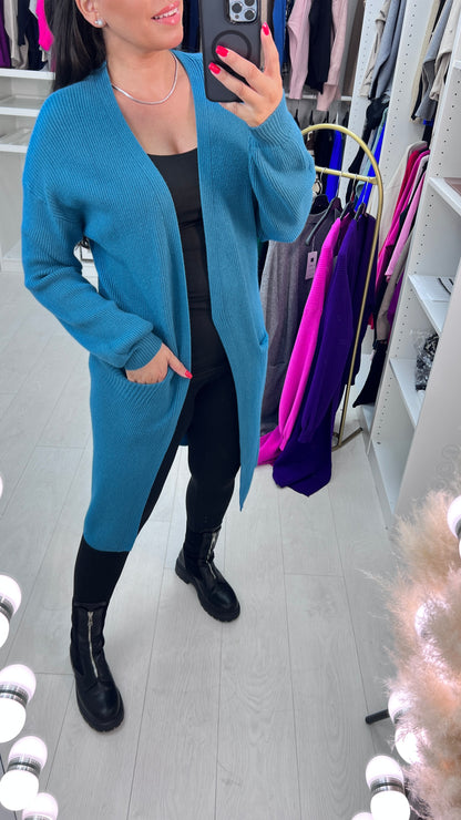 Conrad Longline Ribbed Knitted Cardigan