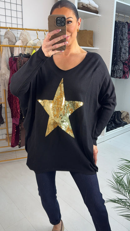 Captain Gold Sequin Star Jumper