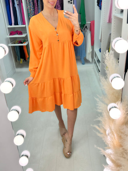 Lumi Plain Tiered Hem Smock Dress