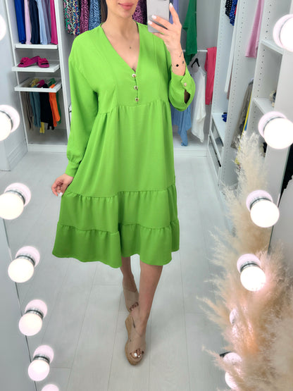 Lumi Plain Tiered Hem Smock Dress