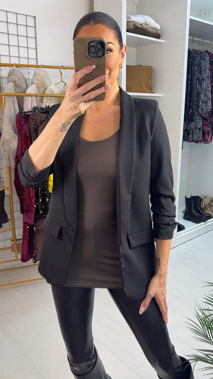 Gelato Ruched Sleeve Blazer