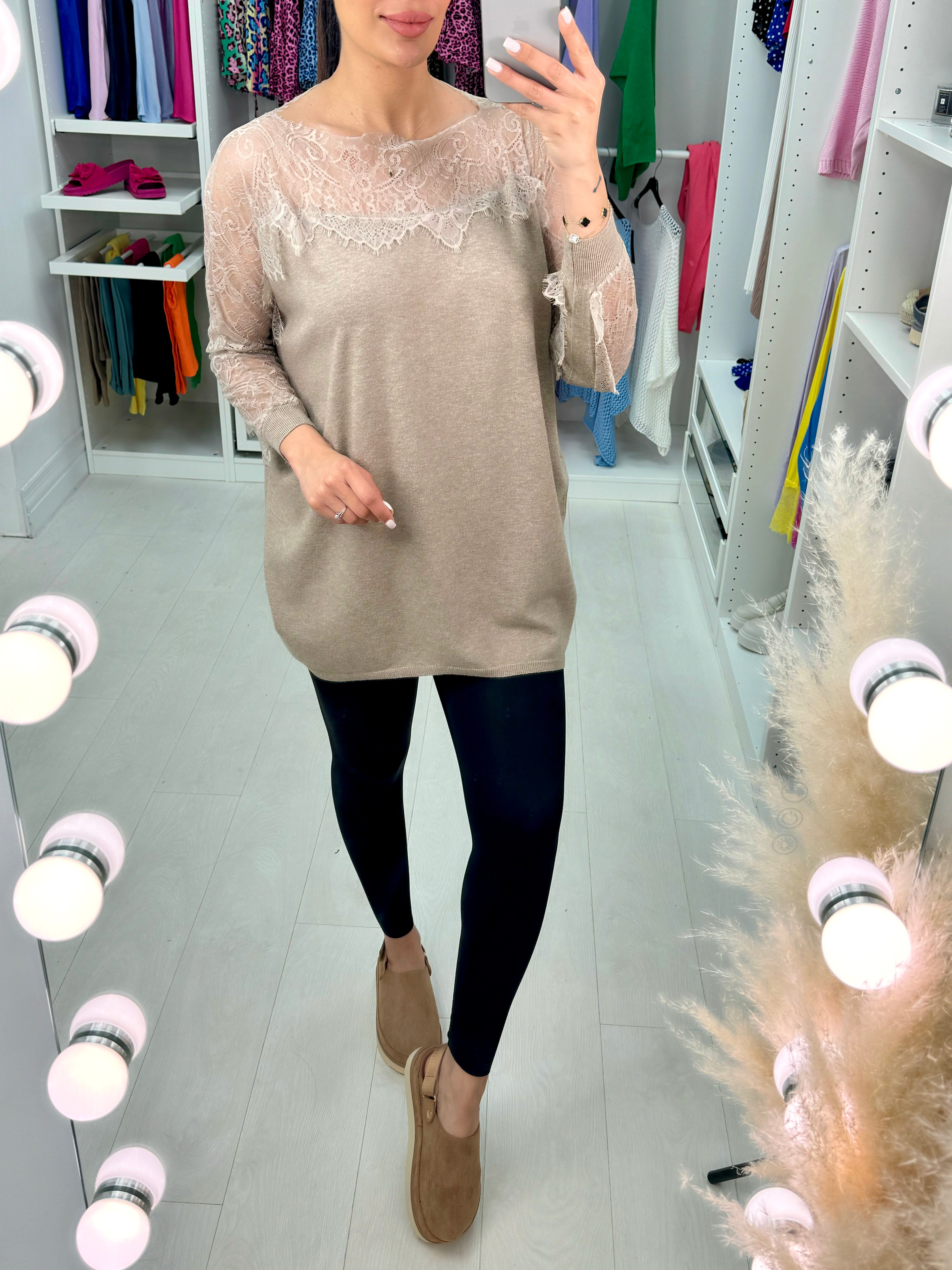 Maize Lace Detail Loose Fit Jumper