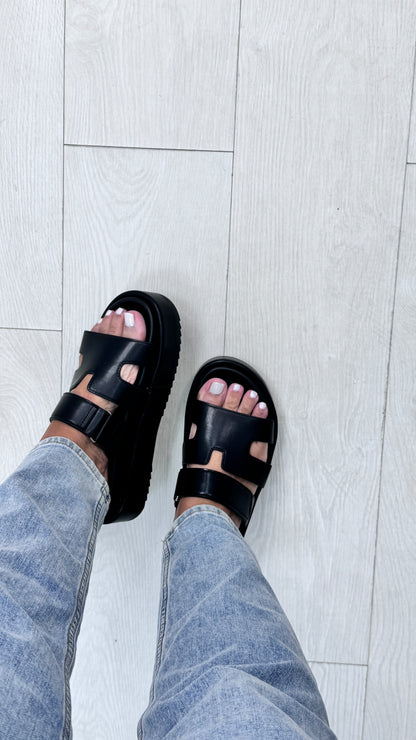 Amel Gladiator Platform Slider Sandal