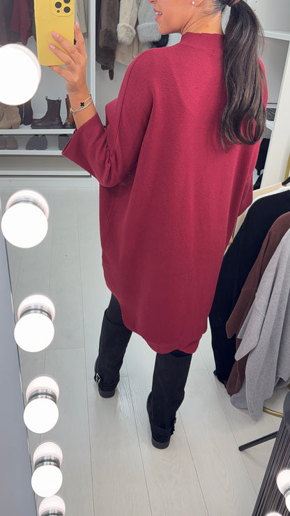 Samantha Plain Scallop Hem Loose Fit Longline Jumper