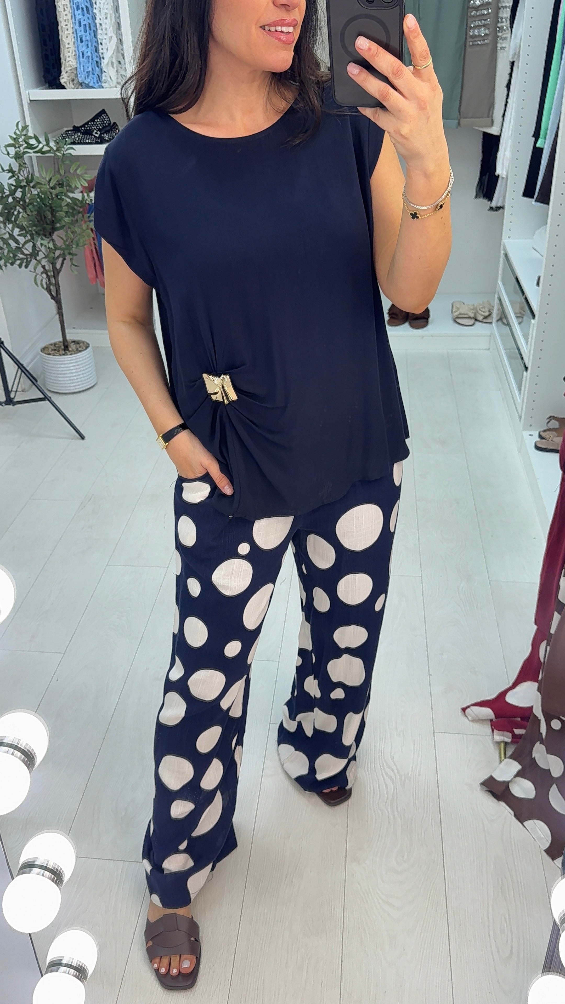 Maylah Buckle Feature Polka Dot Co-Ord Set