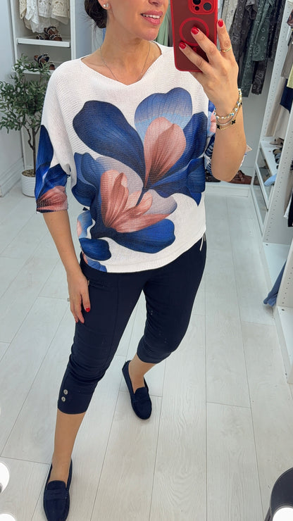 Emberly Floral Print Batwing Top