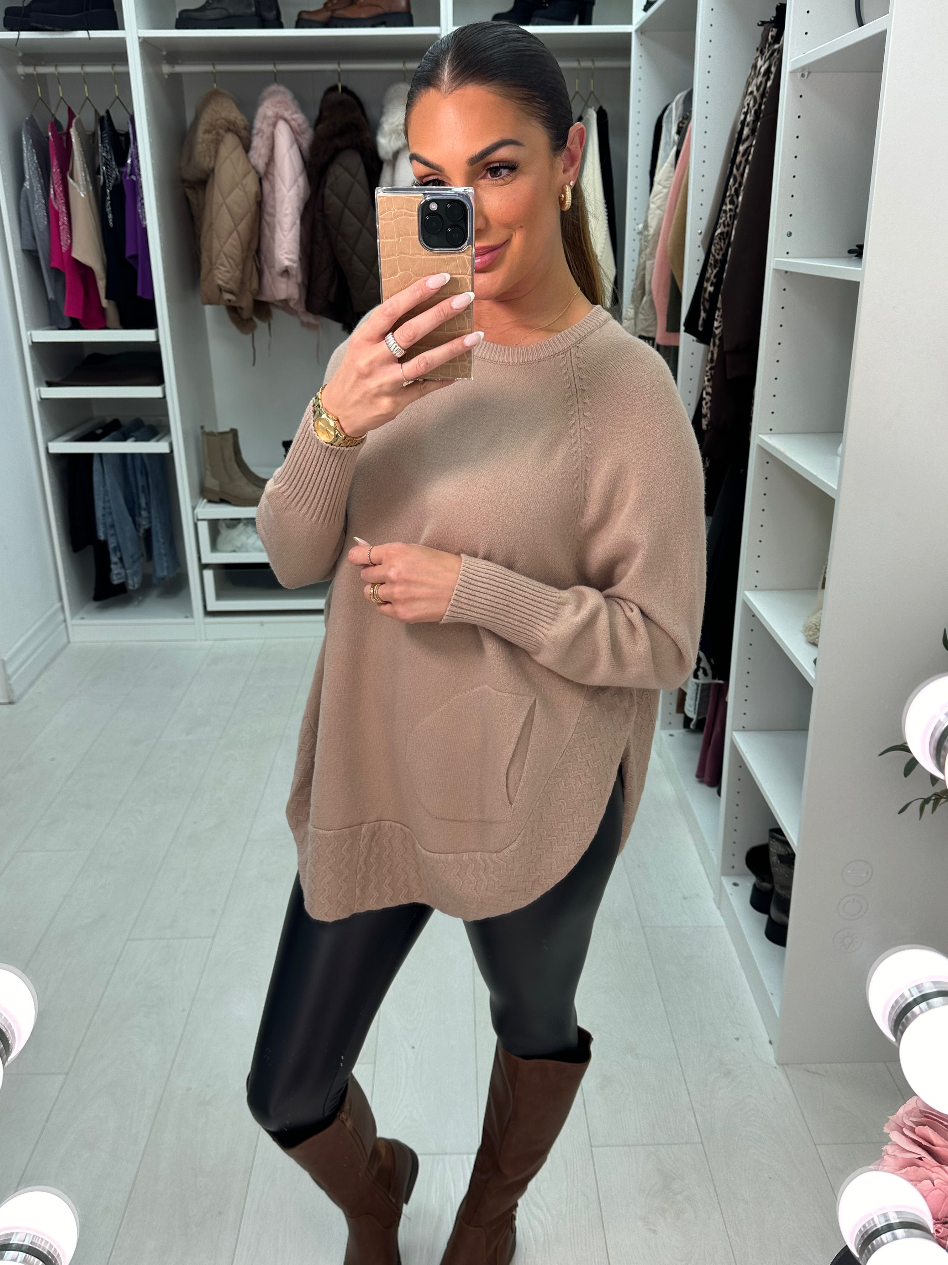 Tillie Pocket Front Zig Zag Detailed Jumper