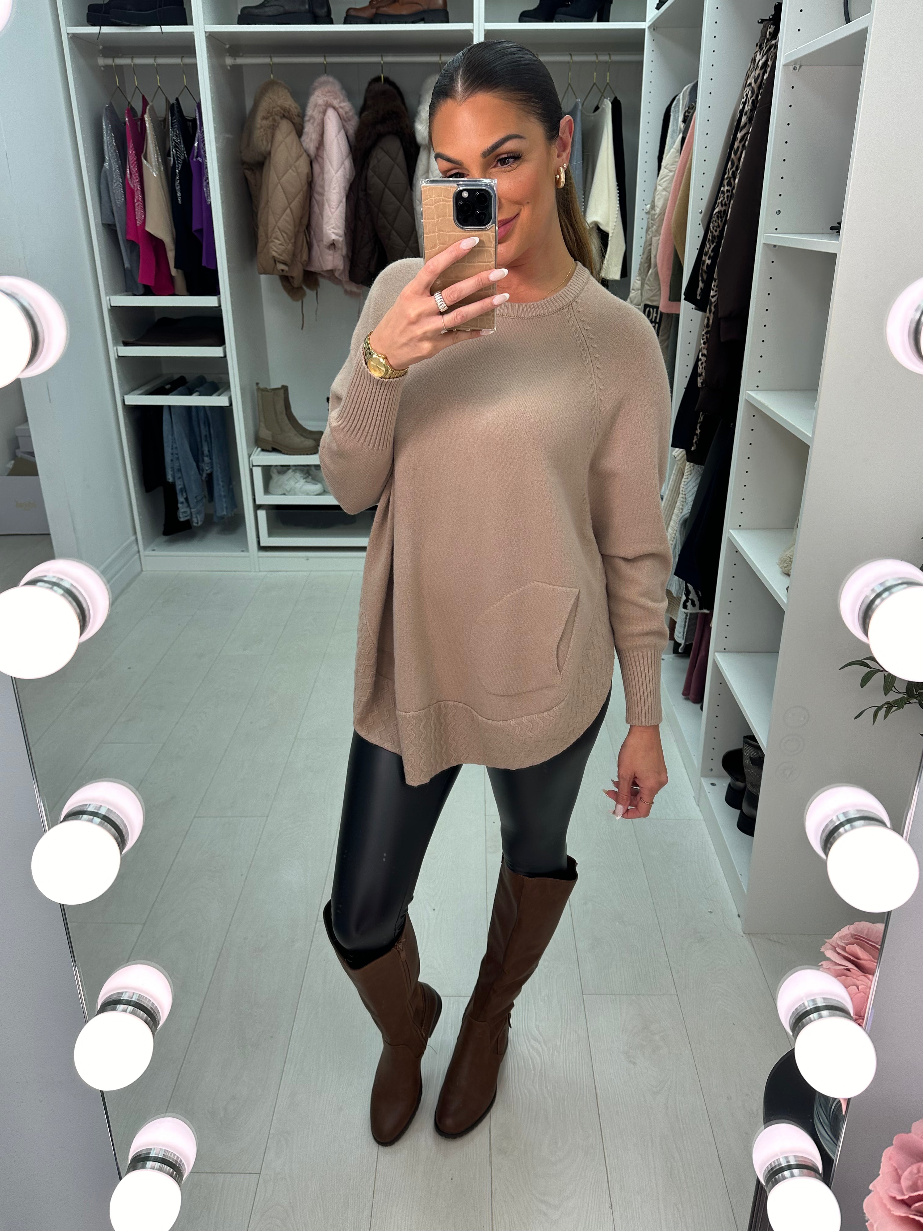 Tillie Pocket Front Zig Zag Detailed Jumper