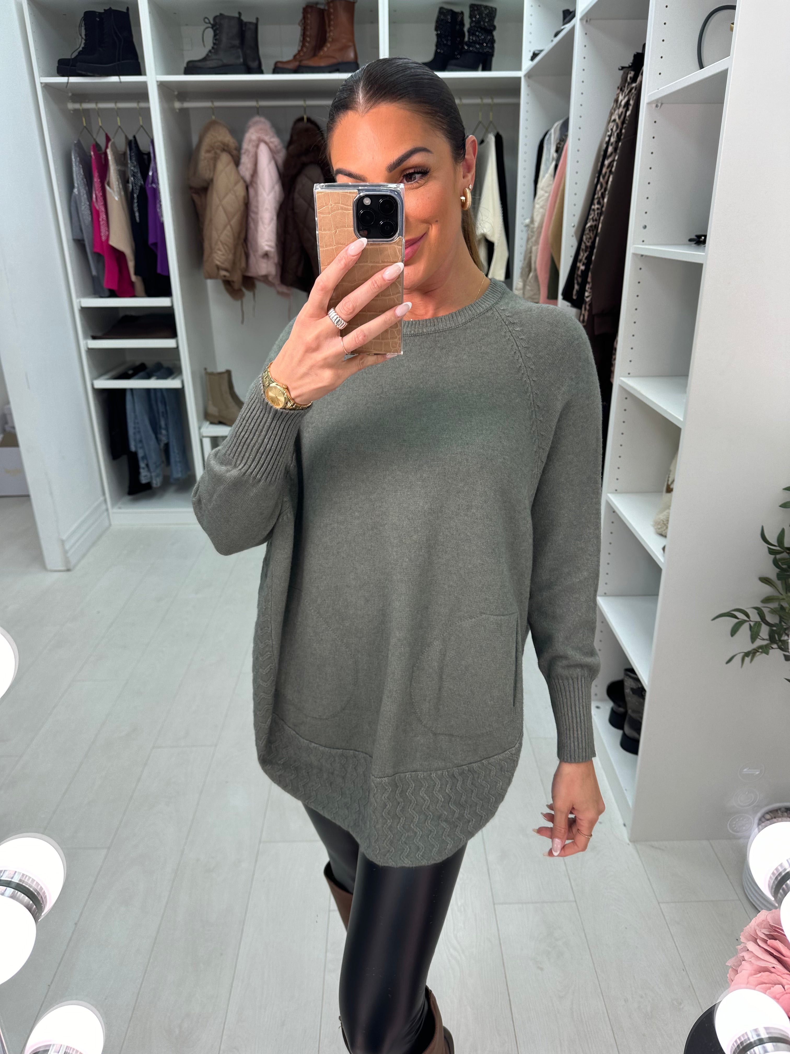 Tillie Pocket Front Zig Zag Detailed Jumper