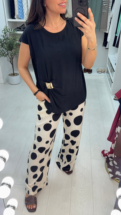 Maylah Buckle Feature Polka Dot Co-Ord Set