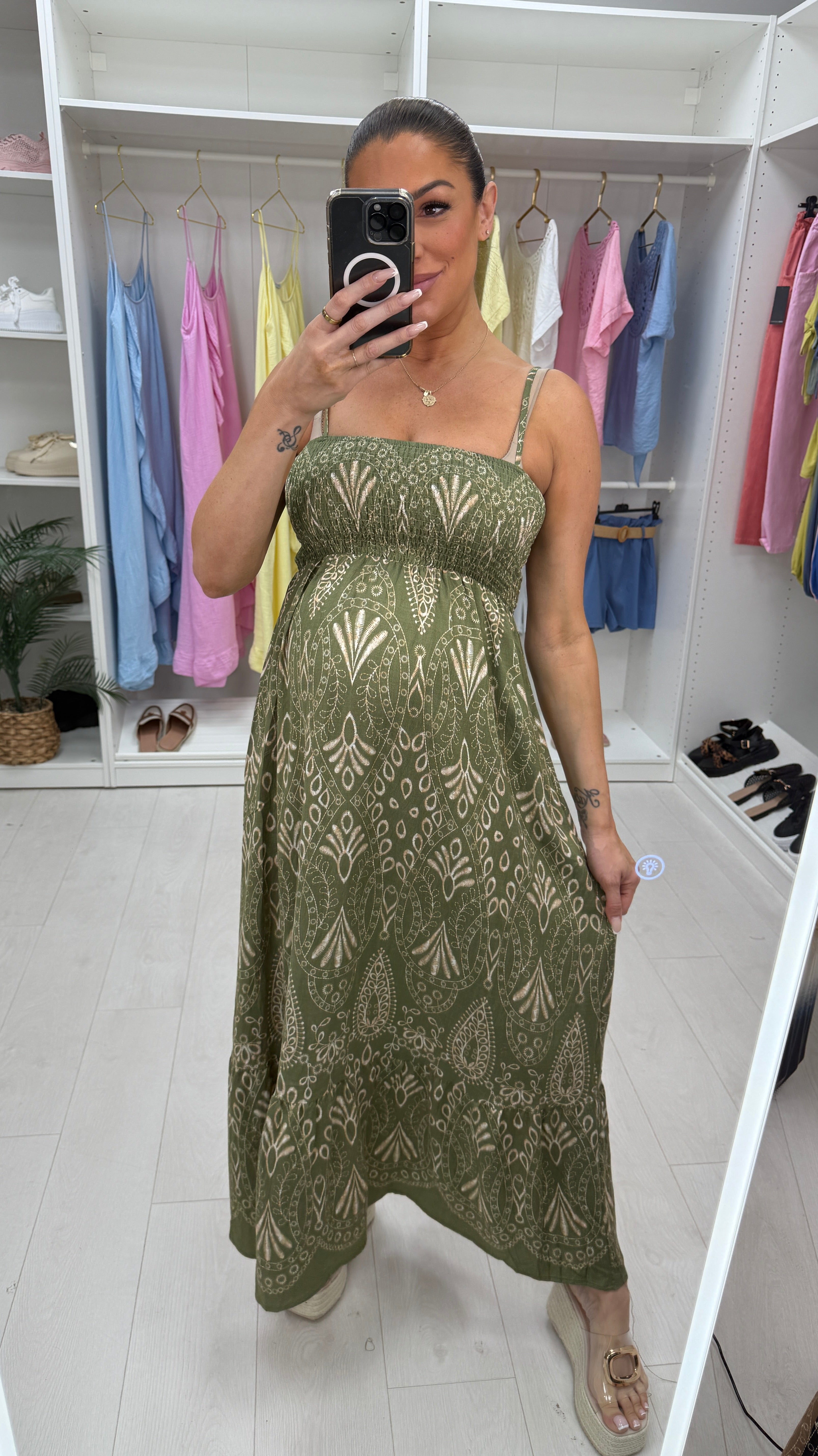 Briony Abstract Print Elasticated Bust Maxi Dress