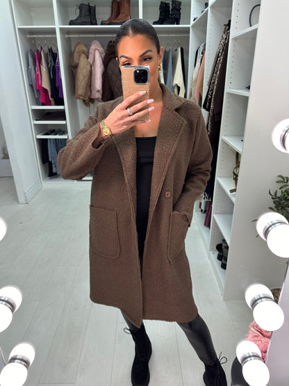 Zeldina Boucle Longline Coat