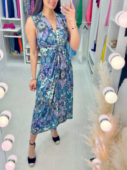 Edonia Abstract Print Wrap Effect Dress