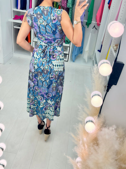 Edonia Abstract Print Wrap Effect Dress