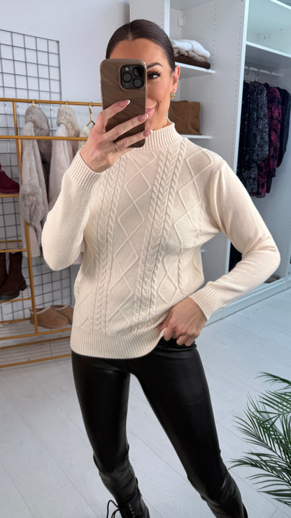 Valli Cashmere Mix Cable Knit Jumper
