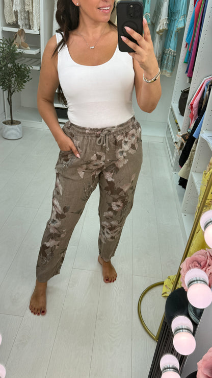 Yazz Floral Print Relaxed Fit Trousers