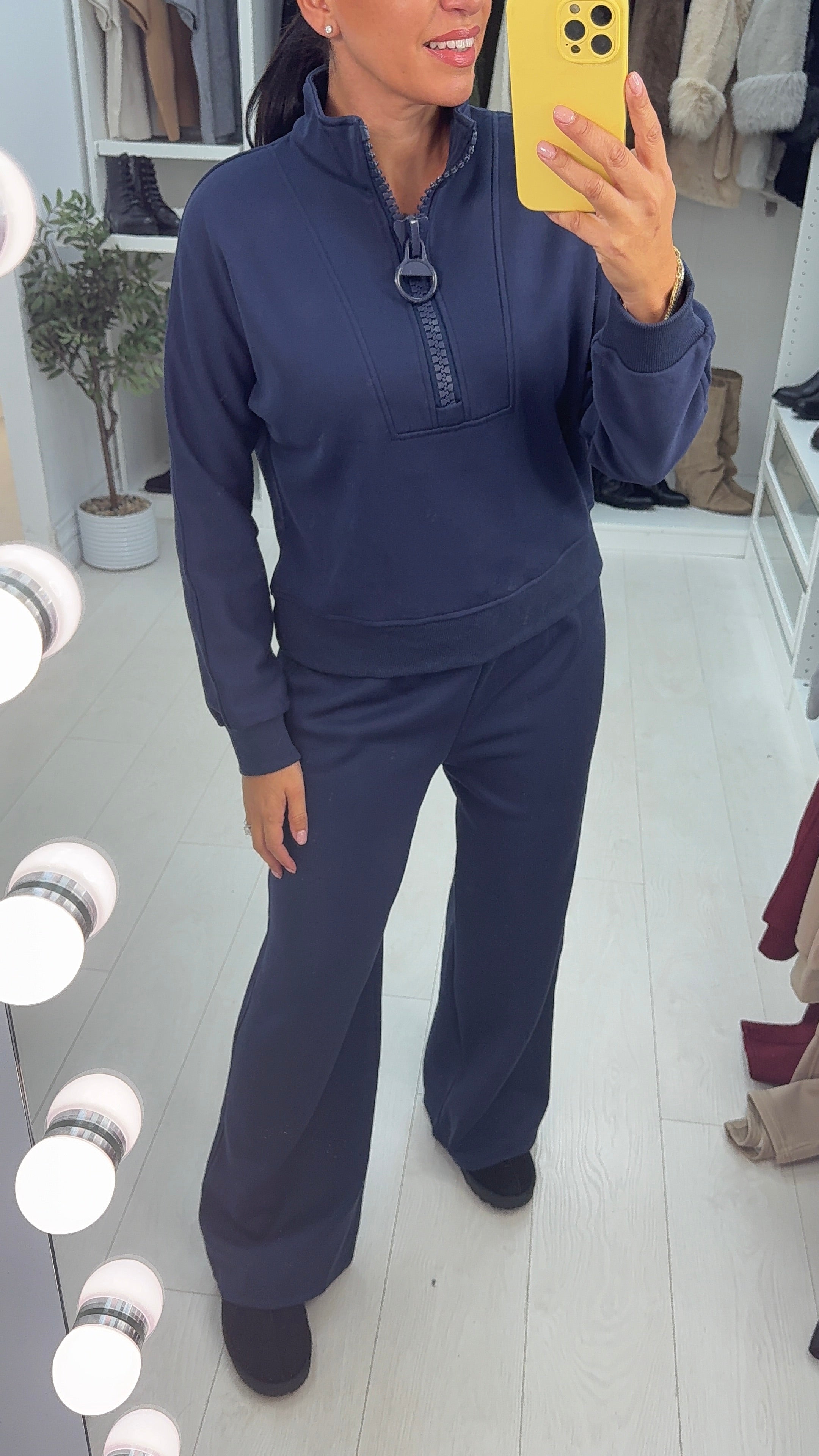 Judite Plain Sweatshirt And Wide Leg Joggers Set