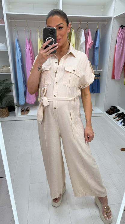 Maelie Plain Cargo Style Jumpsuit