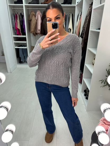 Rosie Plain Cable Knit Corduroy Jumper