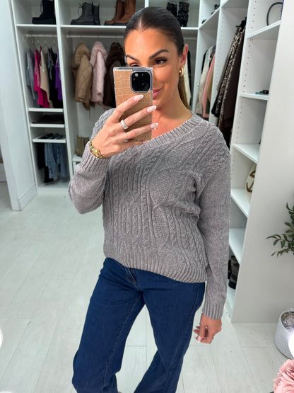 Rosie Plain Cable Knit Corduroy Jumper