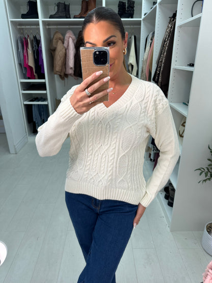Rosie Plain Cable Knit Corduroy Jumper