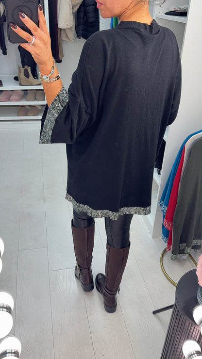 Janet Diamante Trim V-neck Jumper