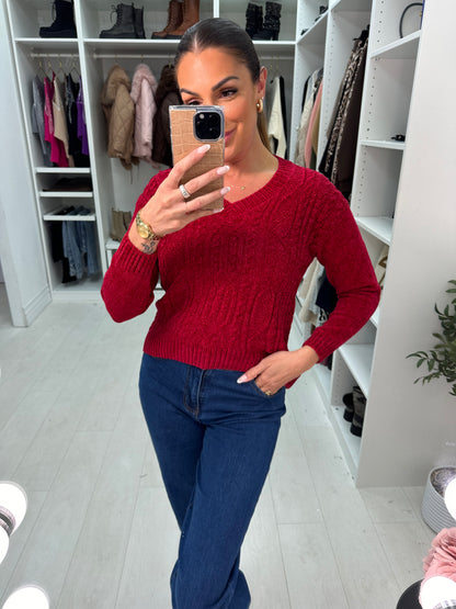 Rosie Plain Cable Knit Corduroy Jumper
