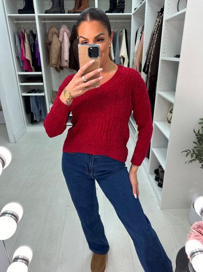 Rosie Plain Cable Knit Corduroy Jumper