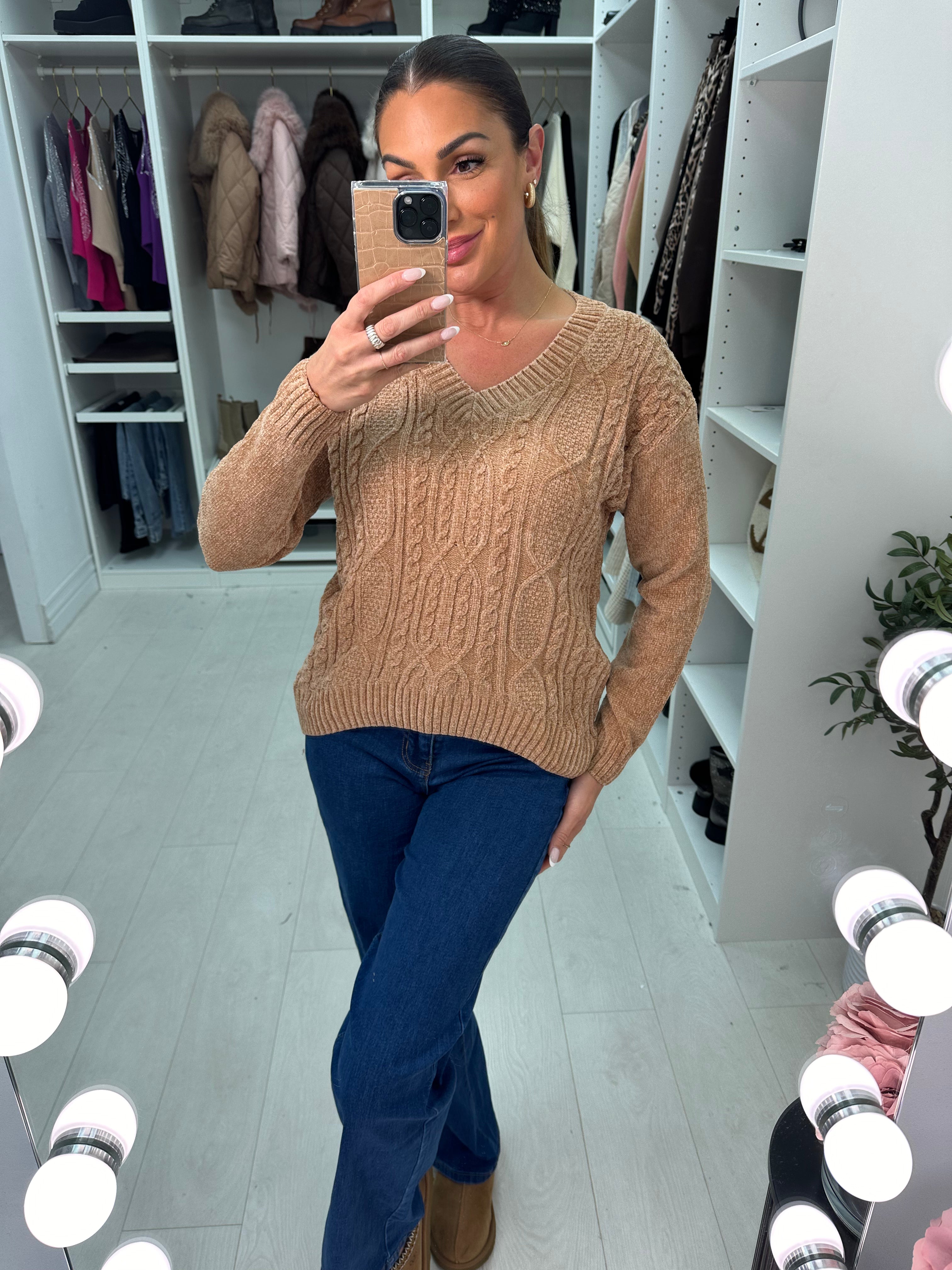 Rosie Plain Cable Knit Corduroy Jumper