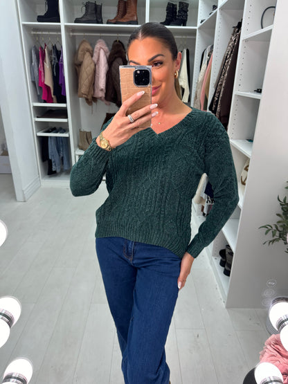 Rosie Plain Cable Knit Corduroy Jumper