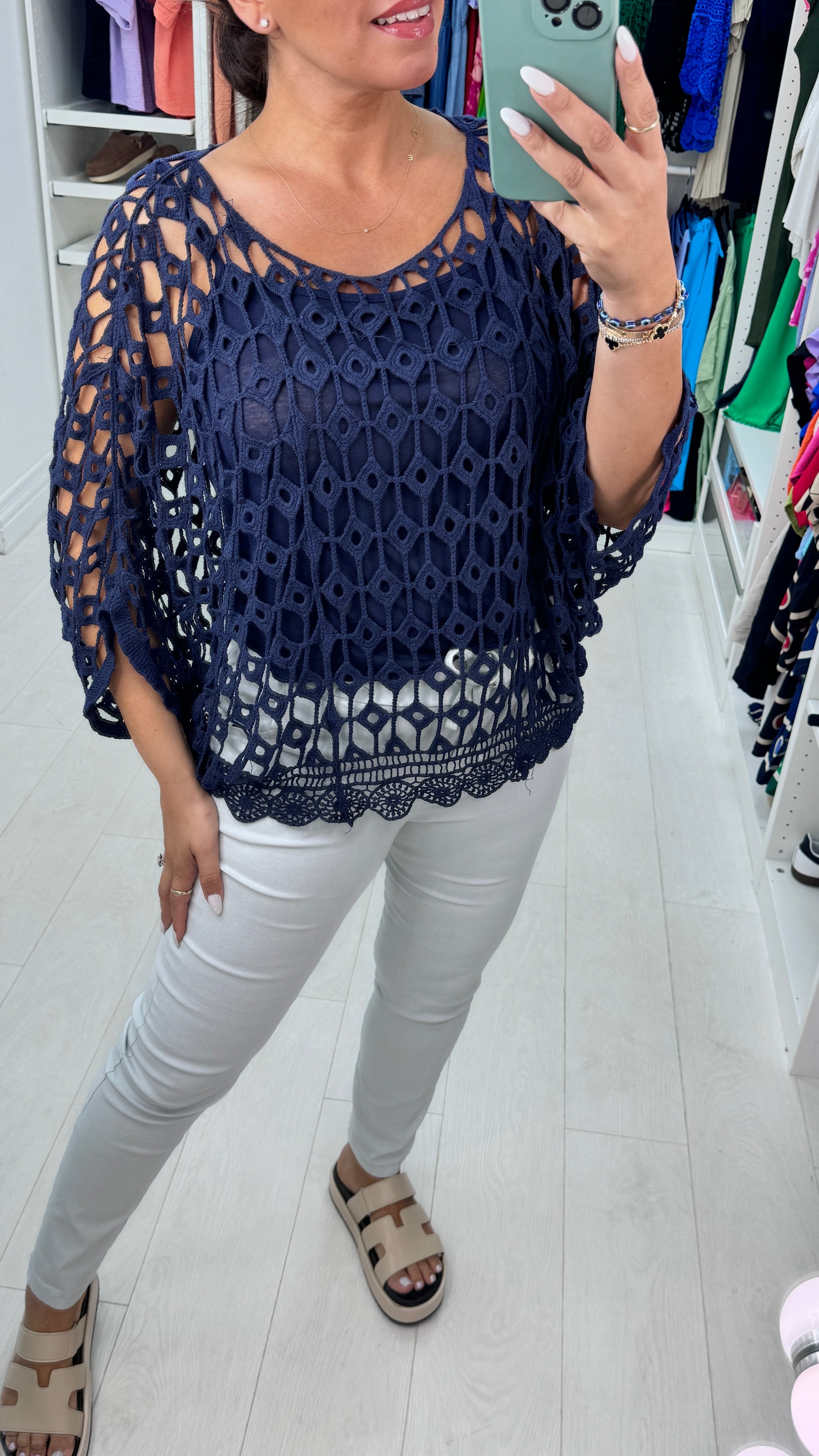 crochet batwing top