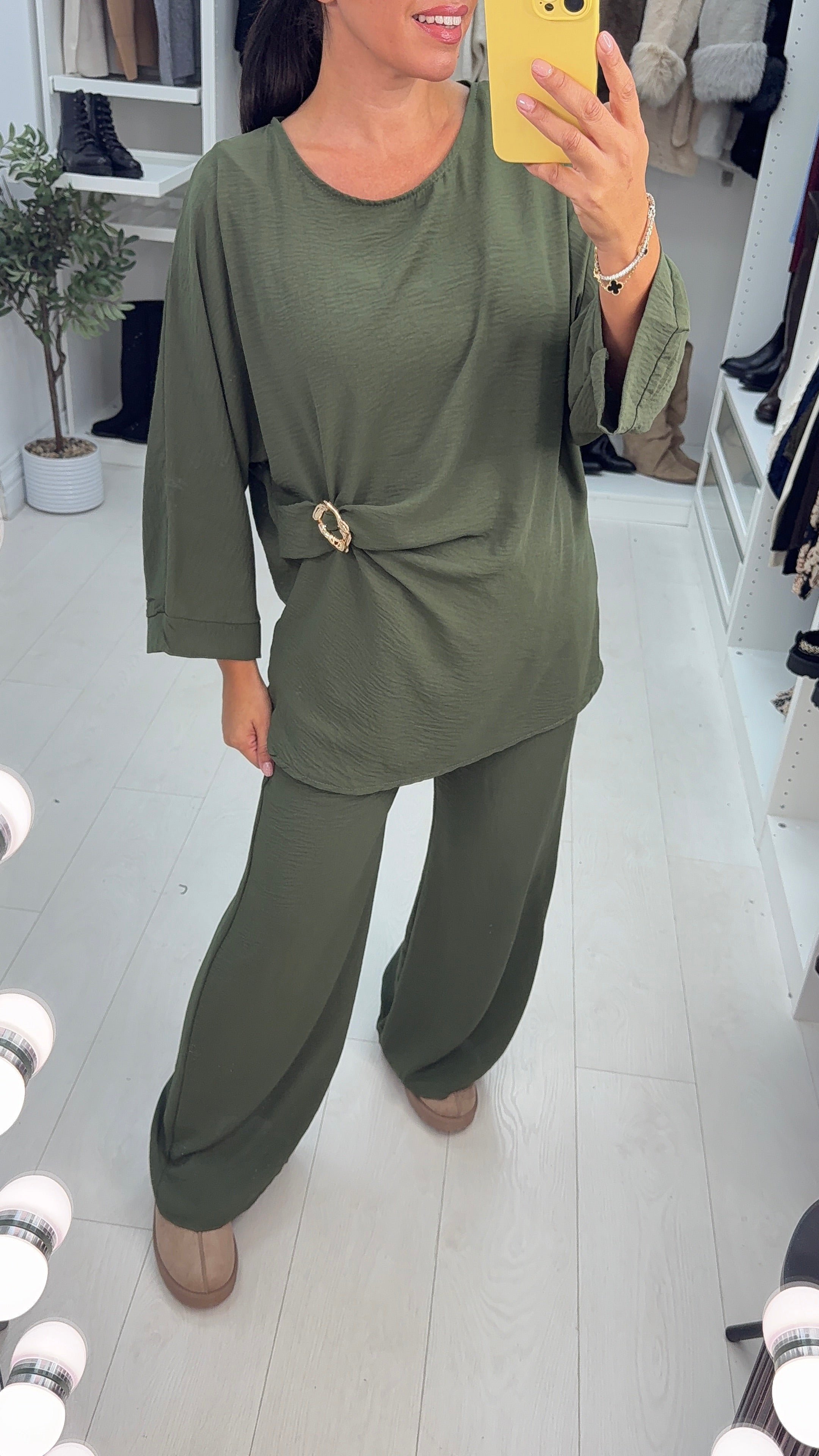 Harlee Plain Buckle Detail Loose Fit Co-Ord Set