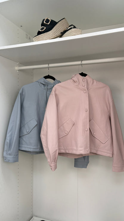 Lula Faux Leather Hooded Jacket