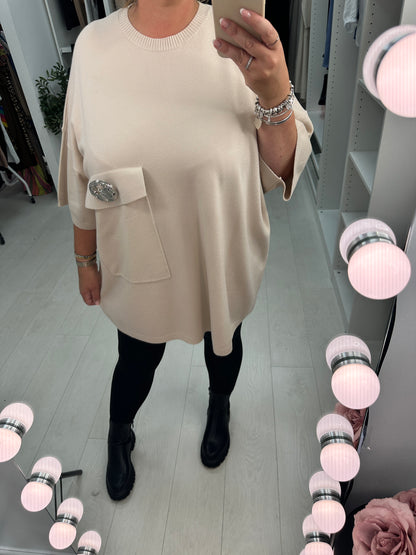 Rosenna Plain Oversized Longline Knit Jumper