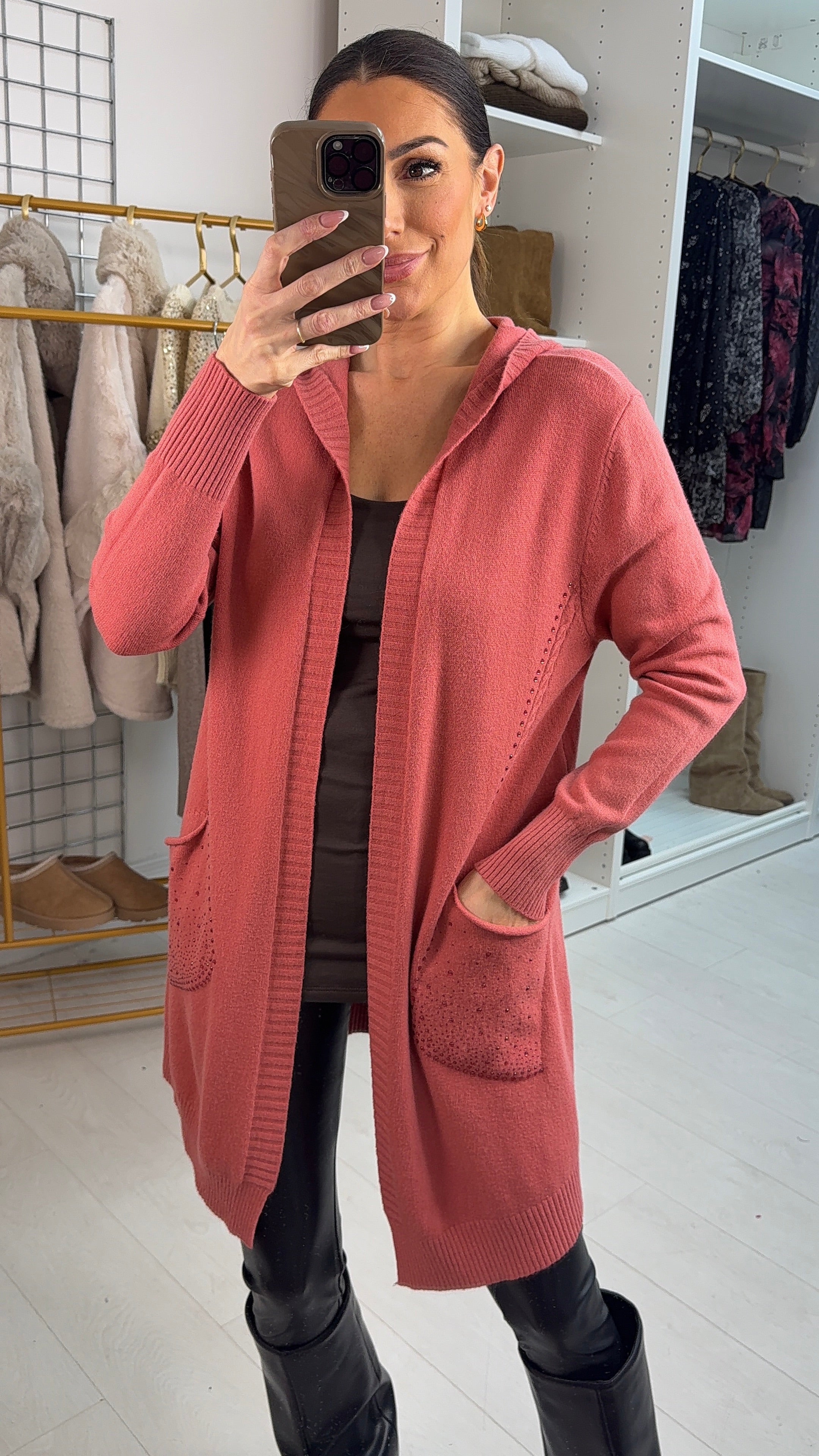 Brixton Diamante Scattered Hoodie Cardigan