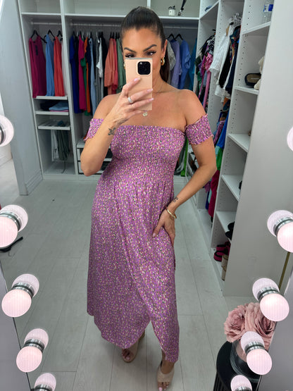 Merrin Ditsy Floral Bardot Dress