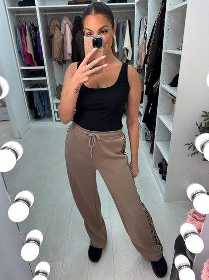 Galina Leopard Print Wide Leg Trousers