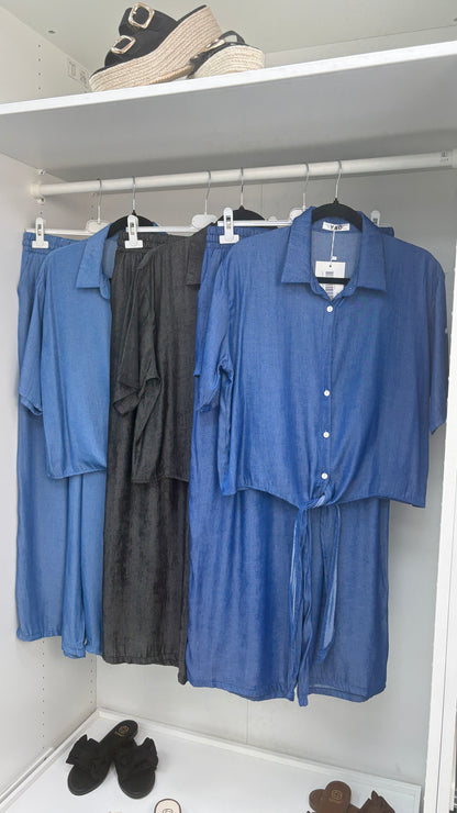 Benita Tie Front Denim Co-Ord Set