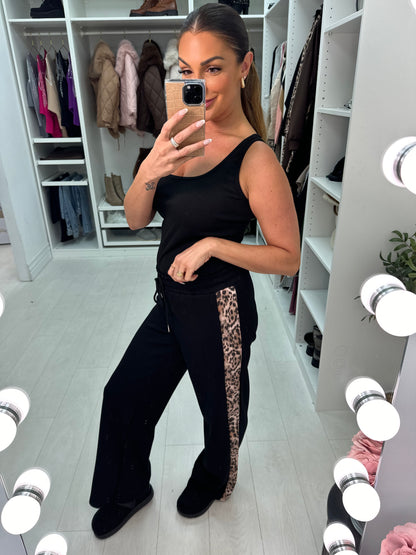 Galina Leopard Print Wide Leg Trousers