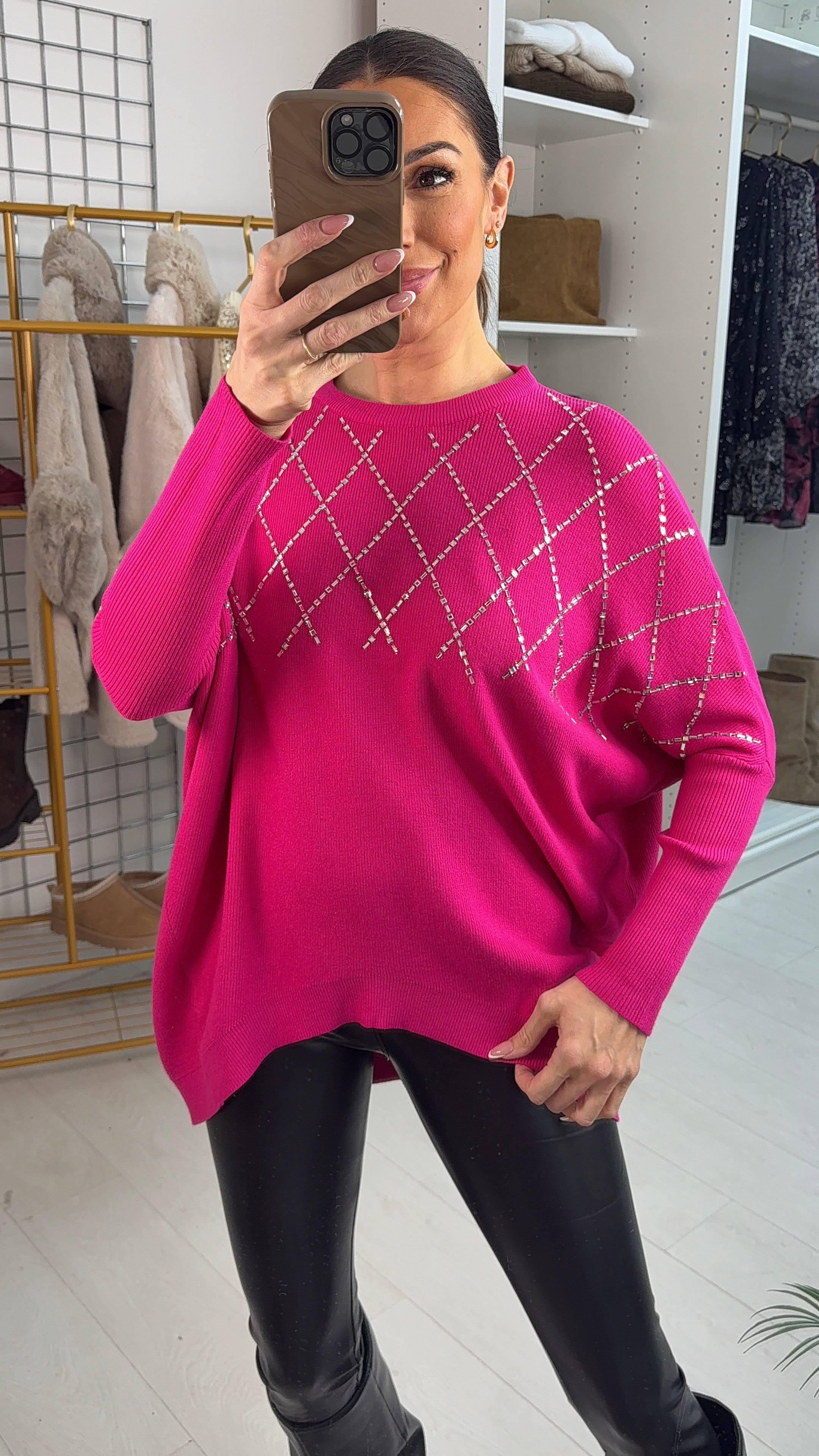 Vega Criss-Cross Diamante Knit Jumper